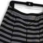 Womens Gray Striped Regular Fit Flat Front Elastic Waist A-Line Skirt Sz 6 image number 4