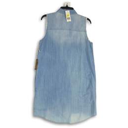NWT Hippy Laundry Womens Light Blue Denim Sleeveless Shirt Dress Size Medium alternative image