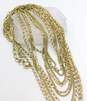 Vintage Coro Gold Tone Multi Chain Necklace & Icy Rhinestone Brooch 66.2g image number 4