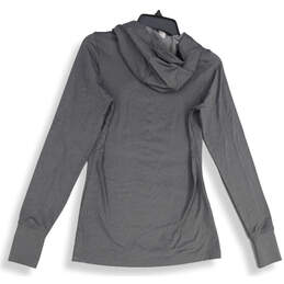 Womens Gray Long Sleeve Thumb Hole Hooded Activewear Pullover T-Shirt Sz S alternative image