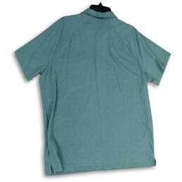 Mens Blue Short Sleeve Spread Collar Button Front Polo Shirt Size XL alternative image