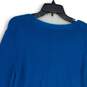 NWT 525 America Womens Blue Knitted V-Neck Long Sleeve Pullover Sweater Size M image number 4