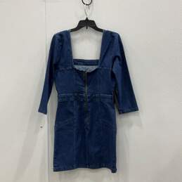 NWT Bebe Womens Blue Laena Puff Sleeve Fitted Jean Mini Dress Size 10 alternative image