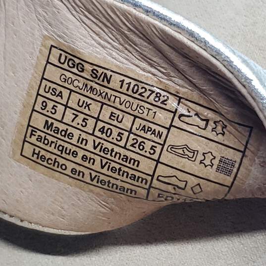 UGG Metallic Gold Cork Wedge Sandals Size 9.5 image number 6