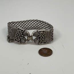 Designer Brighton Silver-Tone Adjustable Fold Over Clasp Chain Bracelet alternative image