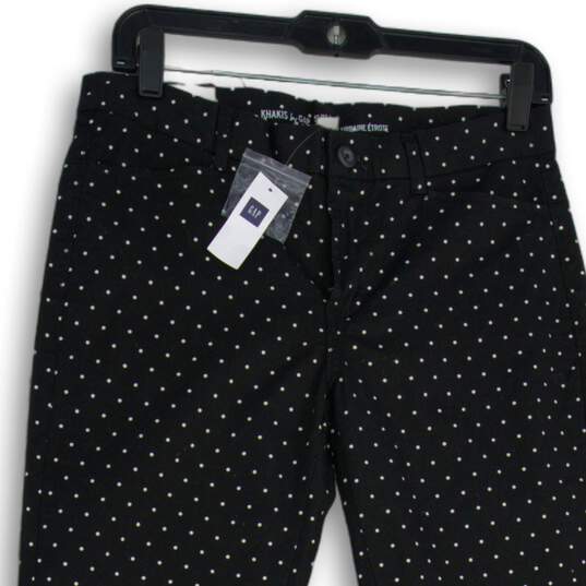 NWT Gap Womens Black White Polka Dot Slash Pocket Slim Fit Khaki Pants Size 2 image number 3