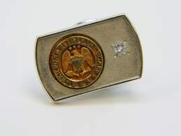 10K Gold 0.03 CT Round Diamond U.S.A Railroad Retirement Board Pin 3.5g