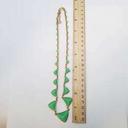 House Of Harlow Gold Tone Green Pyramid Station Necklace 28.1g alternative image
