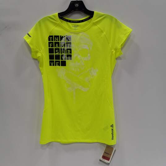 Reebok Women's Neon Yellow Running T-Shirt Size XS NWT image number 1