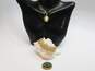 Vintage Gold Filled Nephrite Brooch Carved Cameo Necklace & Chain Bracelet 30.2g image number 1