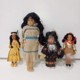 Vintage Native American Dolls Assorted 4pc Lot