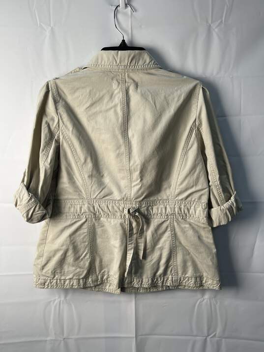 LOFT Womens Tan Tab Sleeve Jacket Size M image number 2