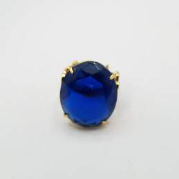 Kate Spade - New York Gold Tone Faceted Blue Stone Oval Statement Ring Sz 5 1/2 20.9g