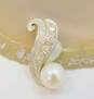 Elegant 14K White Gold Pearl & Diamond Accent Pendant 1.2g image number 1