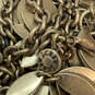 Designer J. Crew Gold-Tone Multiple Leave Chain Lobster Statement Necklace image number 4