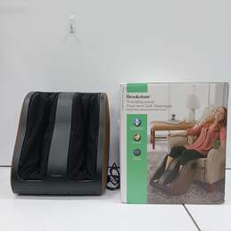 Brookstone Therasqueeze Foot And Calf Massager w/Box