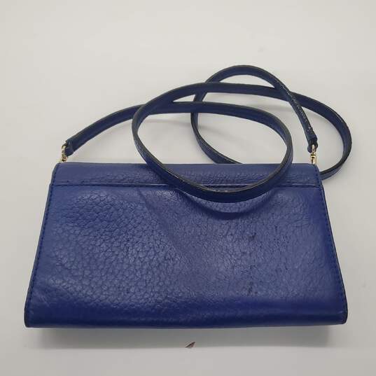 Kate Spade Sapphire Blue Pebble Leather Small Clutch Crossbody Bag image number 4