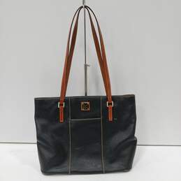 Dooney & Bourke Black & Tan Leather Tote Shoulder Bag