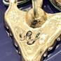 Designer Betsey Johnson Gold-Tone Grape Vine Rhinestone Stud Earrings image number 4