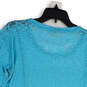 Womens Blue Burnout Long Sleeve Performance Pullover T-Shirt Size Large image number 4