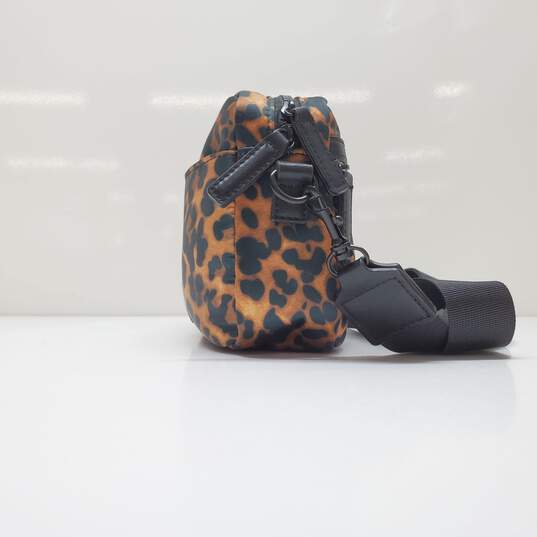 Kurt Geiger Leopard Animal Print Zip Nylon Crossbody Bag 10x6x3" image number 5