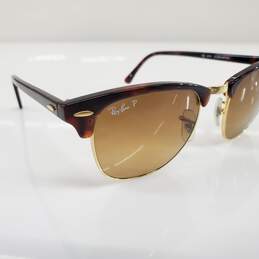 Ray-Ban RB3016 Clubmaster Brown Tort on Gold Frames Polarized Lens Sunglasses alternative image