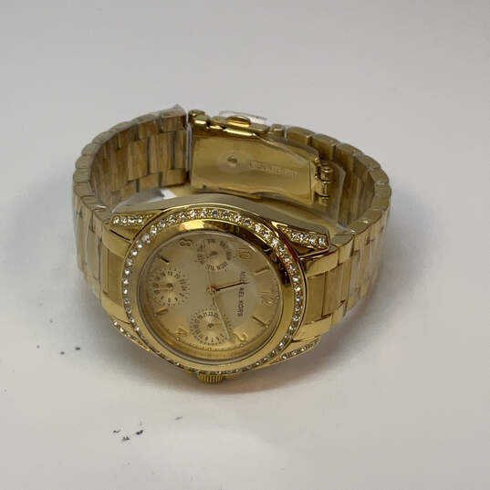 Designer Michael Kors Blair MK-5639 Gold-Tone Chronograph Analog Wristwatch image number 3