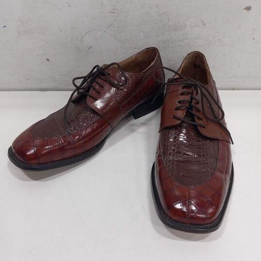 Stacy Adams Genuine Snake & Leather Oxford Style Dress Shoes Size 8.5M image number 1