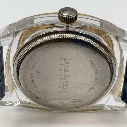 Designer Joan Rivers Blue Adjustable Leather Strap Analog Wristwatch image number 4