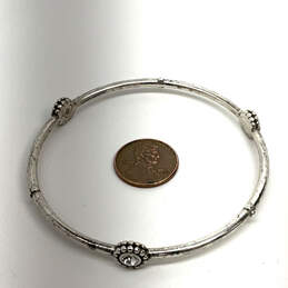 Designer Brighton Silver-Tone Round Clear Crystal Stone Bangle Bracelet alternative image