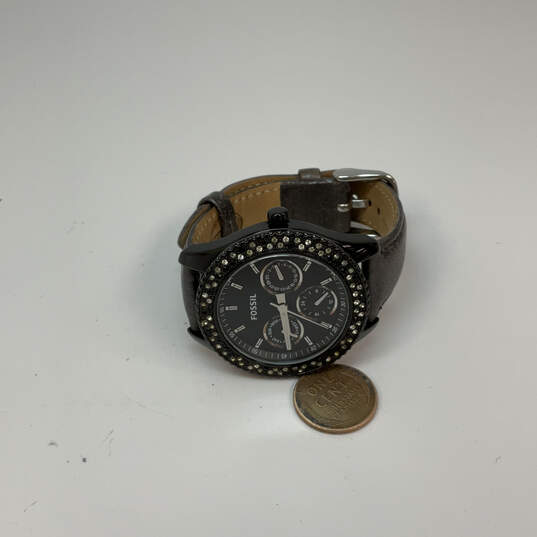 Designer Fossil ES-2896 Chronograph Dial Adjustable Strap Analog Wristwatch image number 2