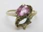 10K White Gold Pink Sapphire & Quartz Accented Bypass Ring For Repair 2.6g image number 1