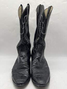 Nocona Mens Black Leather Pull-On Cowboy Western Boots Size 8.5 W-0547142-B alternative image