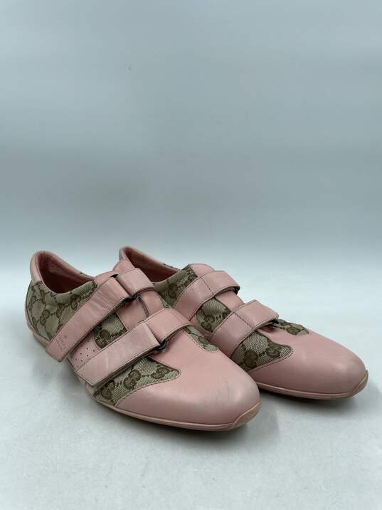 Authentic Gucci GG Pink Velcro Sneaker W 9.5B image number 3