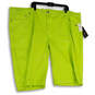 NWT Womens Green Denim Medium Wash Pockets Distressed Bermuda Shorts Sz 52 image number 1