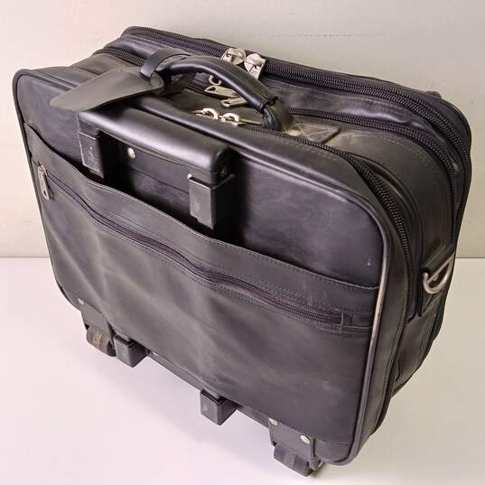 Black Leather Roll-Out Luggage Case image number 2