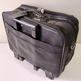 Black Leather Roll-Out Luggage Case alternative image