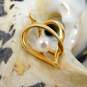 Romantic 14k Yellow Gold Heart Pearl Accent Pendant 2.0g image number 1