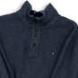 Mens Gray Long Sleeve Mock Neck Quarter Zip Pullover Sweater Size Large image number 3