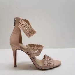Jessica Simpson Jillesa Nude Cutout Back Zip Sandal Pump Heels Shoes Size 7 M