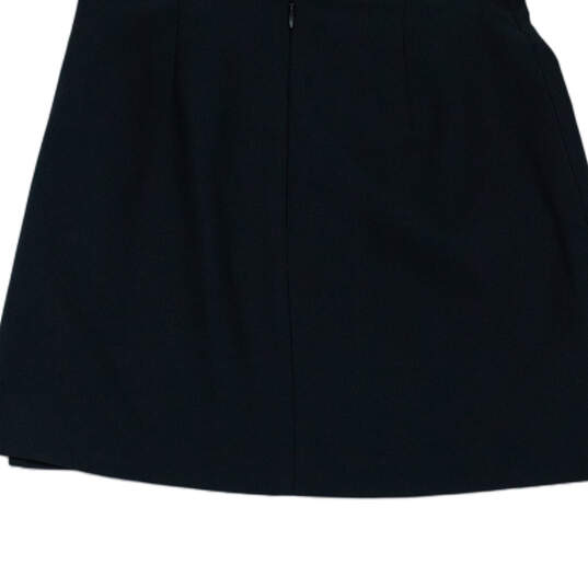 Womens Black Stretch Side Slit Flat Front Back Zip Button Mini Skirt Size 4 image number 3
