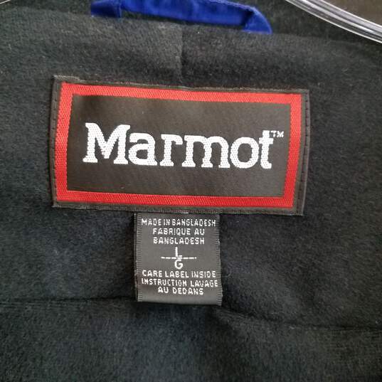 Marmot blue and black fleece lined jacket men's L image number 5