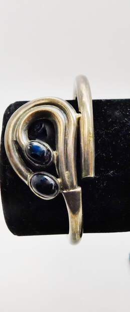 Taxco 925 Onyx Modernist Swirl Hinge Bracelet 22.1g alternative image