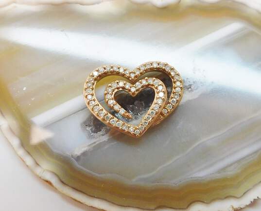 14K Rose Gold Diamond Accent Heart Pendant 1.7g image number 1