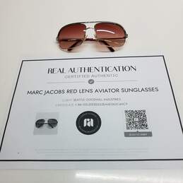 AUTHENTICATED Marc Jacobs Red Lens Aviator Sunglasses