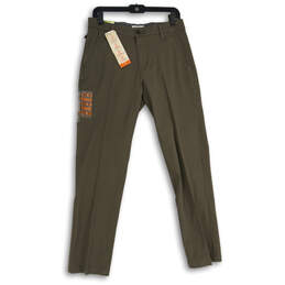 NWT Mens Brown Flat Front Pockets Straight Leg Chino Pants Size 30x30