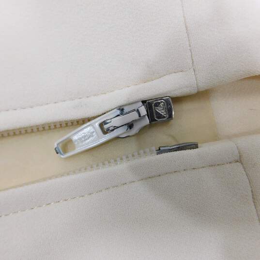 Giorgio Armani Le Collezioni Cream Zipped Long Sleeve Jacket with Sleeveless Cream Sheath Dress Women's Suit Set Size 8 with COA image number 11