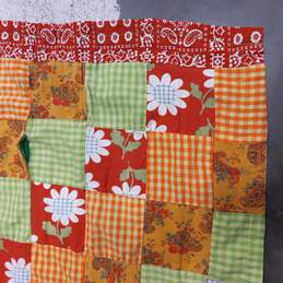 Green & Orange Patchwork Quilt Blanket alternative image