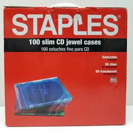 STAPLES 100 Slim CD Jewel Sealed Cases Lot A