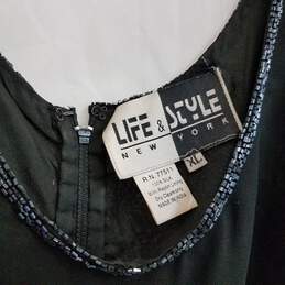 Life & Style New York Vintage Black Silk Beaded Dress Size XL alternative image